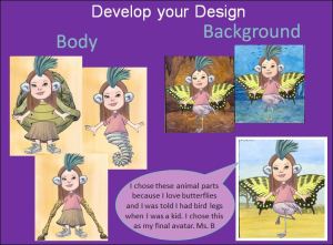 screenshot of Blaine's avatar design